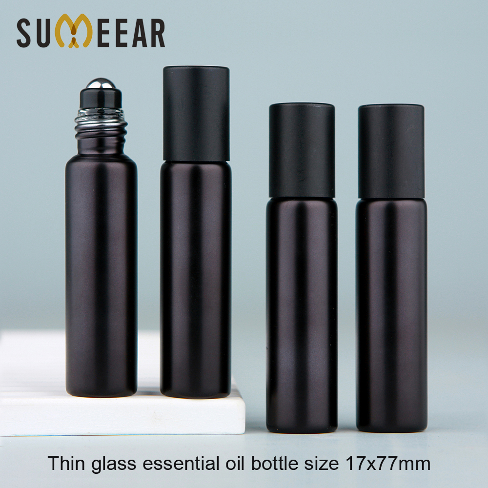 Attar Oil Roll On - 50/100Pcs/Lot 10ml 5ml Matte Black Essential