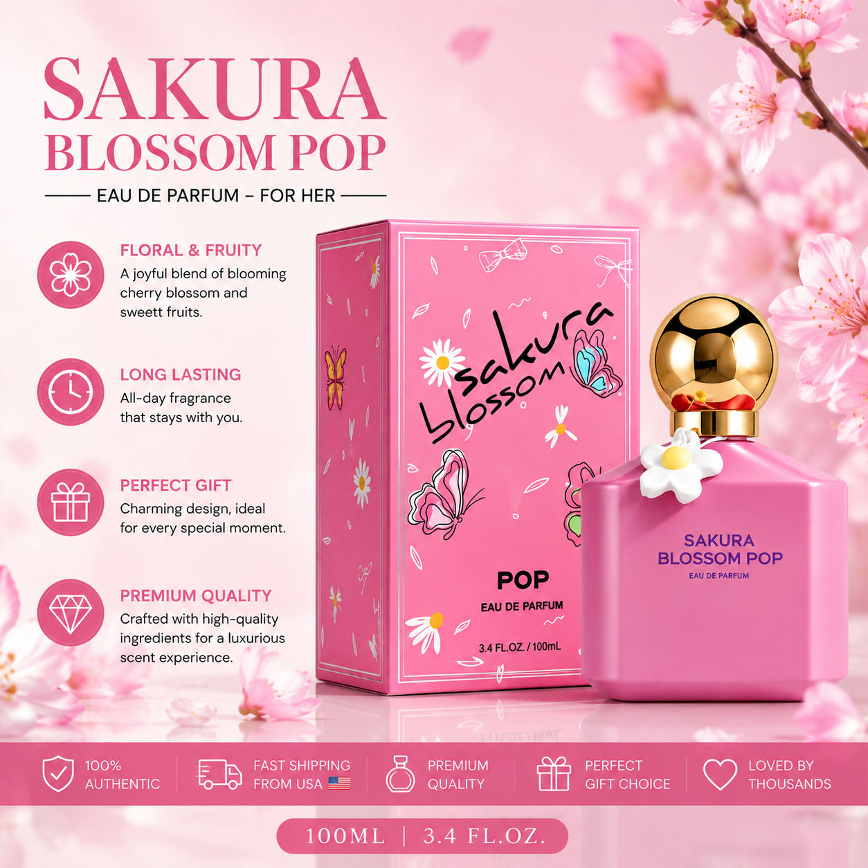 Perfume Fragrance Bottle - Sakura Blossom POP Eau De Parfum