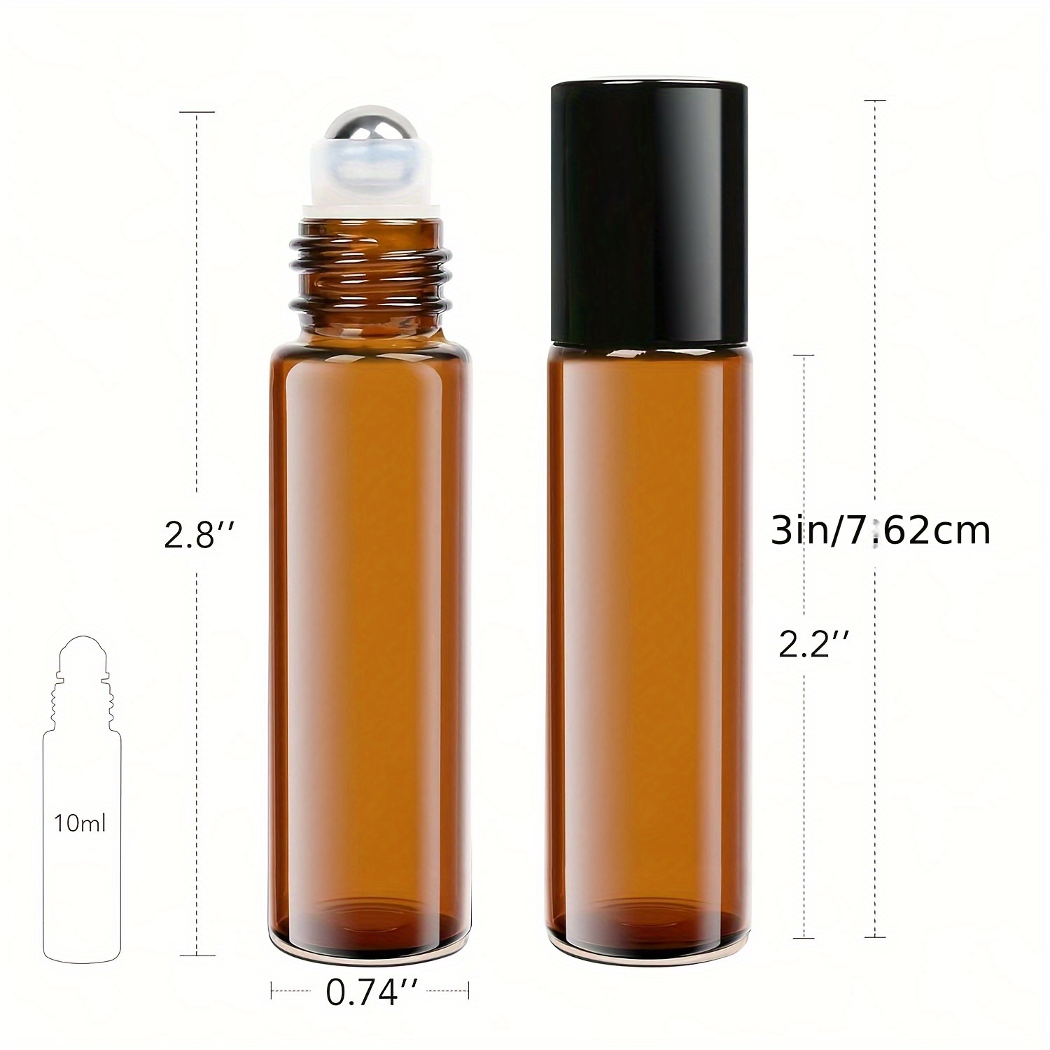 5/10PCS 5/10ml Amber Glass Emp – Attar Oil Roll On Bewertung und Preis