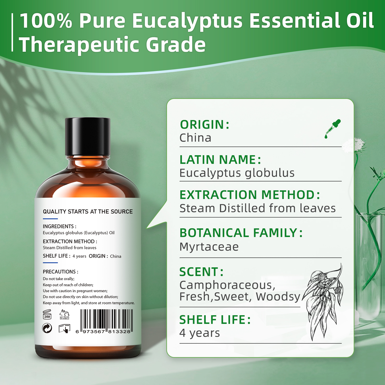 HIQILI 100ML Eucalyptus Vanill – Sandalwood Perfume Oil Bewertung und Preis